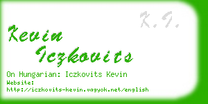 kevin iczkovits business card